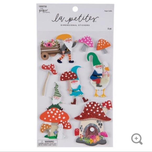 Gnome and Mushroom Embellishment Scrapbook Stickers 🍄 (For Bundles Only) - Picture 1 of 2